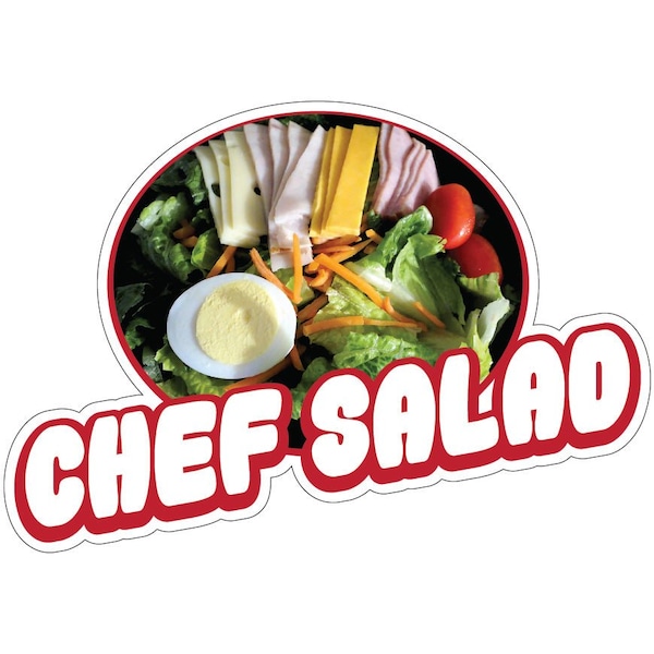 Chef Salad Decal Concession Stand Food Truck Sticker, 24" x 10", D-DC-24 Chef Salad19